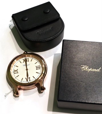 Lot 231 - A travelling/desk timepiece, signed Chopard, model: Happy Sport, circa 2015, quartz movement,...