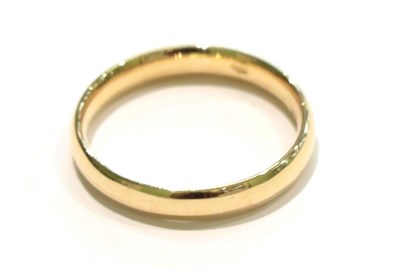 Lot 255 - An 18 carat gold band ring, finger size T