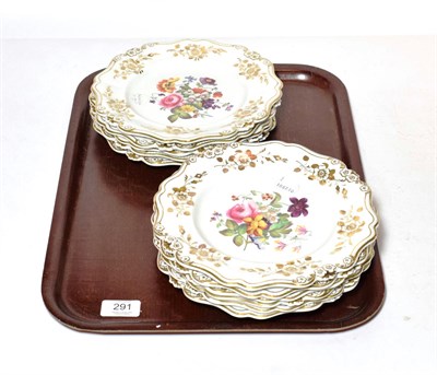 Lot 291 - A set of 19th century plates decorated with flowers