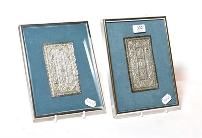 Lot 302 - Two Indian silver repousse panels