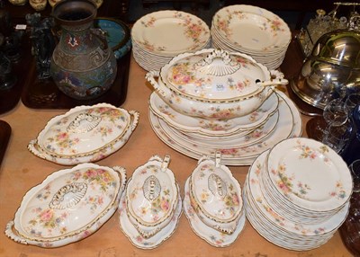 Lot 305 - A Victorian dinner service for twelve place settings, including tureens, meat plates, glass etc