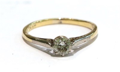 Lot 344 - A diamond solitaire ring, stamped '18CT' and 'PLAT', finger size M