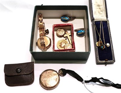 Lot 345 - A collection of jewellery to include three stick pins including a turquoise example stamped...