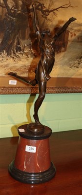 Lot 355 - After Bruno Zach (Austrian, 1891-1945) a reproduction Art Deco figure of a dancing lady, mounted on