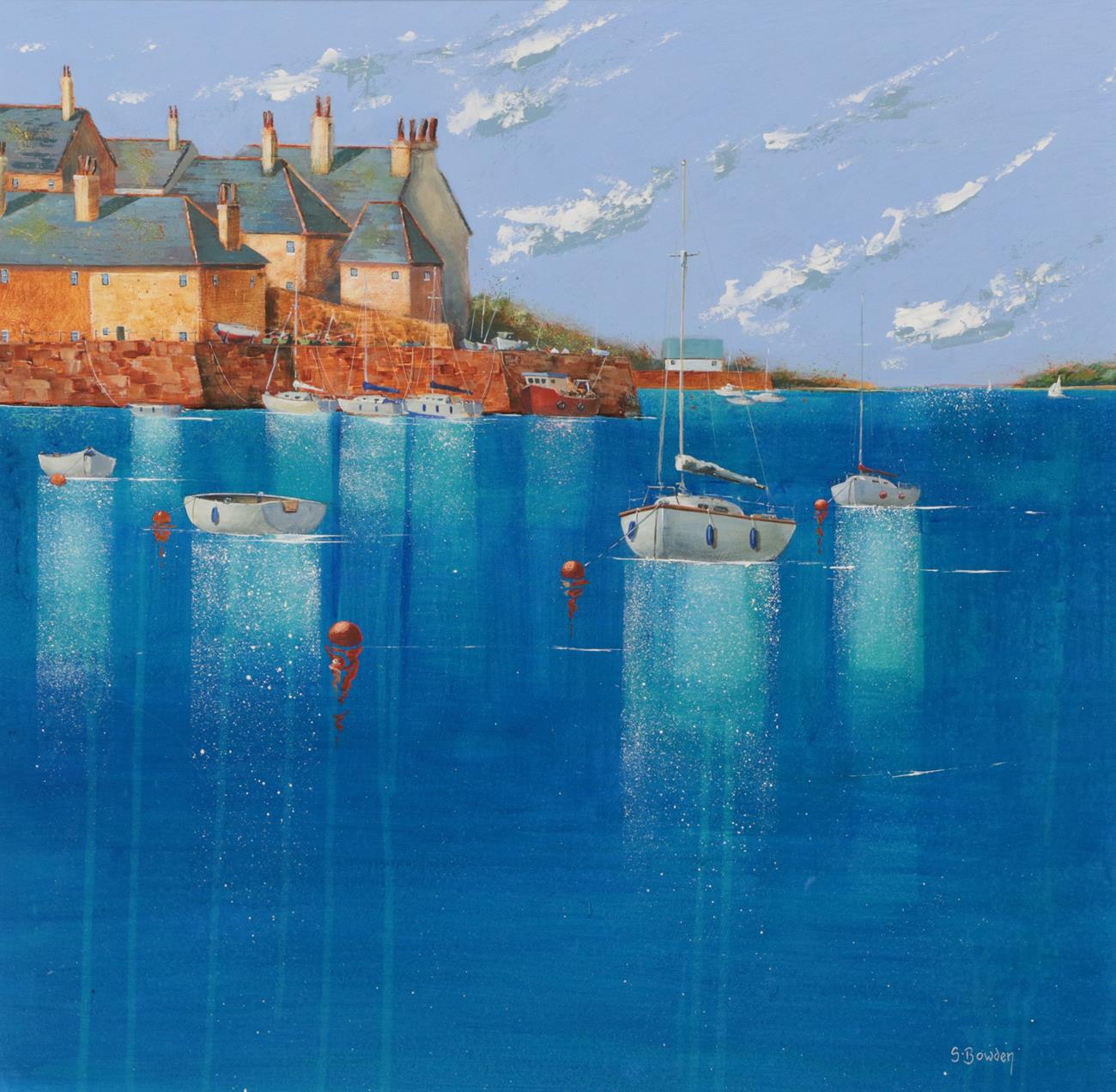 Lot 1008 - Steve Bowden (Contemporary) ''Onshore Breeze''  Signed, acrylic on board, 57cm by 58cm...