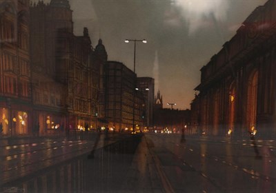 Lot 1017 - Janet Kenyon (Contemporary) Neville Street Looking Towards St Nicholas Cathederal, Newcastle...