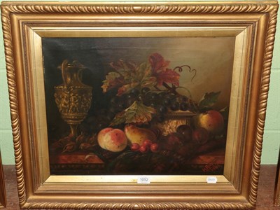 Lot 1052 - H* Rimmer (20th century) Still life with pears and cherries, signed and dated 1903, oil on...