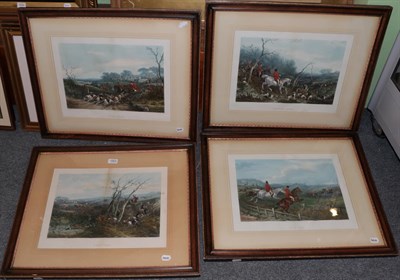 Lot 1063 - After William Shayer (1787-1879) A set of four hunting prints; ''Gone Away'', ''Dead Beat'', ''Full
