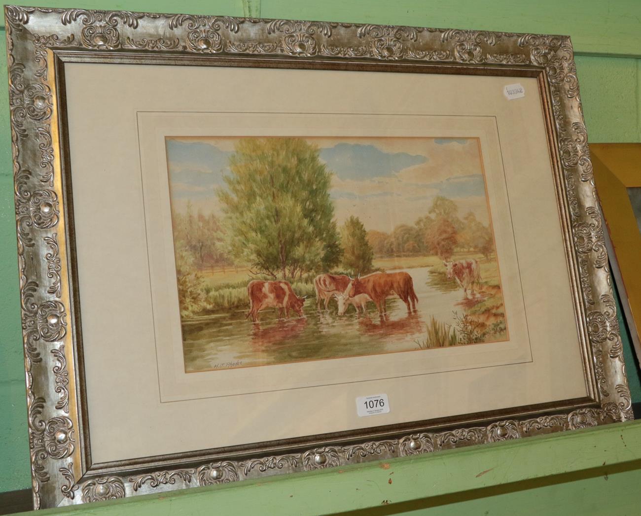 Lot 1076 - Henry J. Rhodes (19th/20th century) Cows