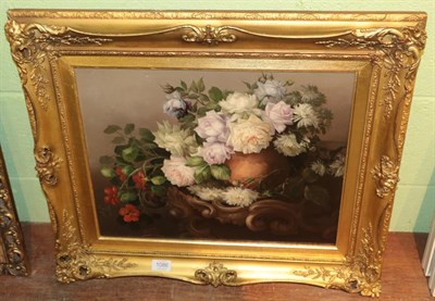 Lot 1086 - H Naze, still life of flowers, signed and dated 1888, oil on canvas