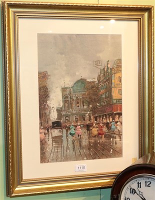 Lot 1110 - A French impressionist street scene, probably Paris, oil