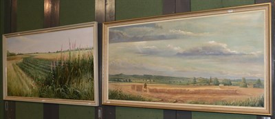 Lot 1120 - Peter Darnell, White Horse at Kilburn, oil on canvas and Flink's Walk Building Land, Colton, oil on