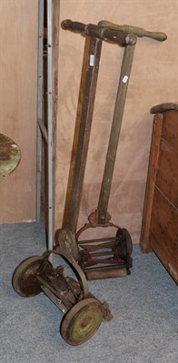 Lot 1170 - A lawn mower with plaque Followes & Bates patent "Speed-Well"; another lawn mower with plaque...