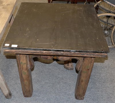 Lot 1176 - A late 19th century Gothic slate top square table