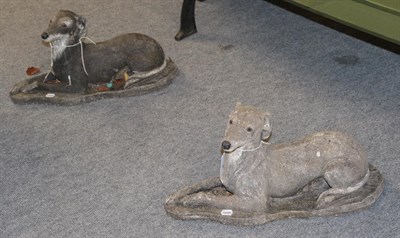 Lot 1187 - Two composition figure of greyhounds