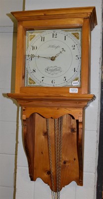 Lot 1213 - A thirty hour white dial wall clock, later dial, a later inscription 'J Knight' Coggelhall,...