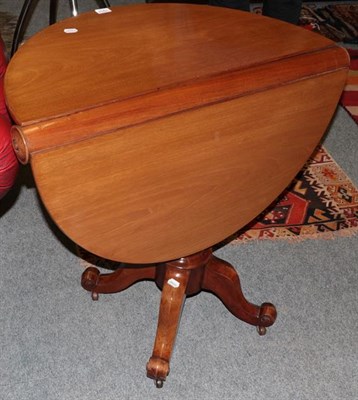 Lot 1214 - Victorian mahogany drop-leaf table, 85cm wide