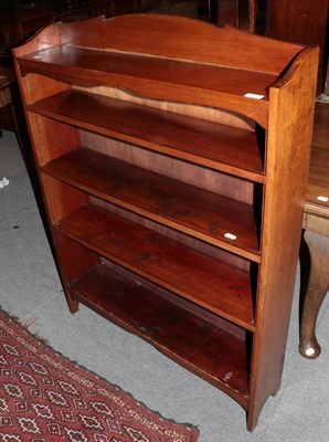 Lot 1254 - An Edwardian mahogany open book shelf, 92cm wide