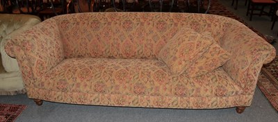 Lot 1286 - A John Lewis Chesterfield style sofa, upholstered in floral fabric, 230cm wide