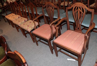 Lot 1291 - Harlequin set of seven ash dining chairs, including three carvers