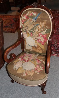 Lot 1294 - Victorian tapestry armchair