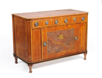 Lot 1373 - A Dutch Satinwood, Tulipwood and Ebony Commode, late 18th century, the strung top above two...