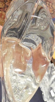 Lot 1011 - A Daum Glass Horse's Head, signed Daum France, 20cm; A 1950's Vannes Art Glass Large...