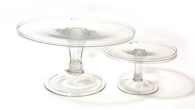 Lot 1019 - A Glass Tazza, circa 1770, the circular top with plain gallery on panelled stem and folded...
