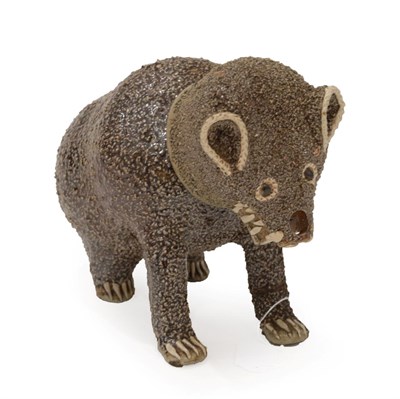 Lot 1034 - A Nottinghamshire Brown Saltglaze Stoneware Bear Jug, mid 18th century, naturalistically...