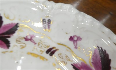 Lot 1043 - A Coalport Porcelain Dessert Service, circa 1820, painted in purple and gilt with bands of fruiting