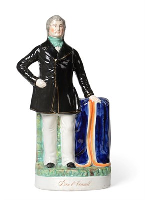 Lot 1059 - A Staffordshire Pottery Figure of Daniel O'Connell, 19th century, 46cm high See illustration