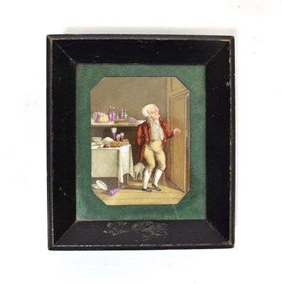 Lot 1077 - A Meissen Porcelain Plaque, late 19th century, of canted rectangular form, painted with a gentleman