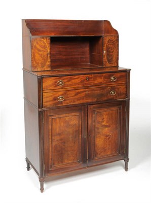 Lot 1383 - A Gillows of Lancaster Mahogany Tulipwood and Ebony Banded Secretaire and Bookshelf, circa...