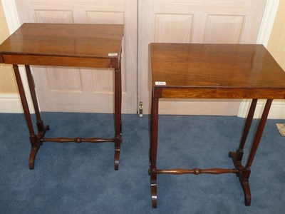 Lot 1388 - A Pair of Rosewood Side Tables, late 19th century, of rectangular form fitted with a single...