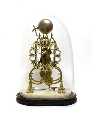 Lot 1136 - A Brass Skeleton Timepiece with Passing Strike, circa 1880, single fusee movement with an...
