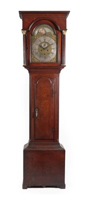 Lot 1140 - ~ An Oak Eight Day Longcase Clock, signed Joshua Harrocks, Emont Bridge, circa 1780, flat top...