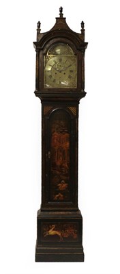 Lot 1148 - ~ A Green Chinoiserie Eight Day Longcase Clock, signed Wm Anthony, Truro, circa 1770, pagoda...