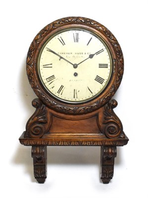 Lot 1151 - ~ An Oak Drop Dial Wall Timepiece, signed Camerer Kuss & Co, New Oxford St, London, 19th...