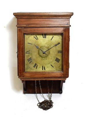 Lot 1152 - ~ A Hooded Alarm Thirty Hour Wall Timepiece, signed Thomas Lock, Bath, late 18th century,...