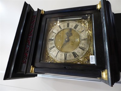 Lot 1155 - An Ebonised Thirty Hour Longcase Clock, signed Thomas Lodge, London, circa 1720, flat top pediment