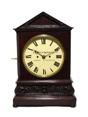 Lot 1160 - A Striking Table Clock, signed Cooke & Kelvey, London and Calcutta, circa 1850, architectural...