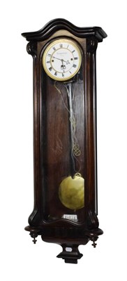 Lot 1168 - A Vienna Quarter Striking Wall Clock, signed W.Schonberger, Vienna, 19th century, arched case,...