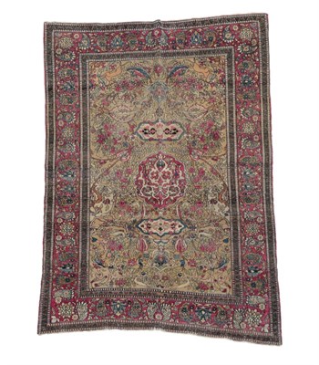 Lot 1177 - Isfahan Rug Central Iran, circa 1920 The field of birds, animals and vines around a medallion...