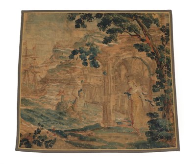 Lot 1184 - Aubusson Tapestry Central France, 17th century Woven in silks and wool, depicting a sea god...