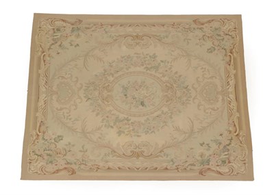 Lot 1240 - Chinese Aubusson Carpet, modern The cream field of scrolling acanthus leaves centred by an oval...