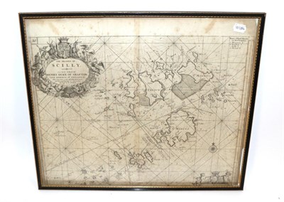 Lot 1243 - Capt. G. Collins, The Islands of Scilly, 17th century engraved chart, framed and glazed (loose from