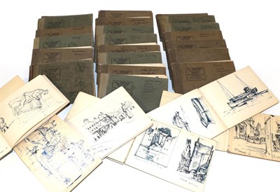 Lot 1245 - [Rowe, Leonard Machin] Twenty-nine sketchbooks attributed to Leonard Machin Rowe, containing...