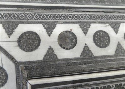 Lot 1271 - A Vizagapatam Ivory, Ebony and Sadeli Work Box, mid 19th century, of sarcophagus form with...
