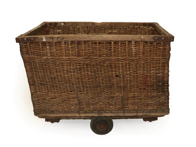 Lot 1369 - A Victorian Mill Basket, late 19th century, of rectangular form, the timber frame with metal...