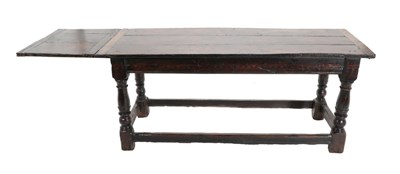 Lot 1399 - A Late 17th Century Joined Oak Long Table, of rectangular form and three plank construction...